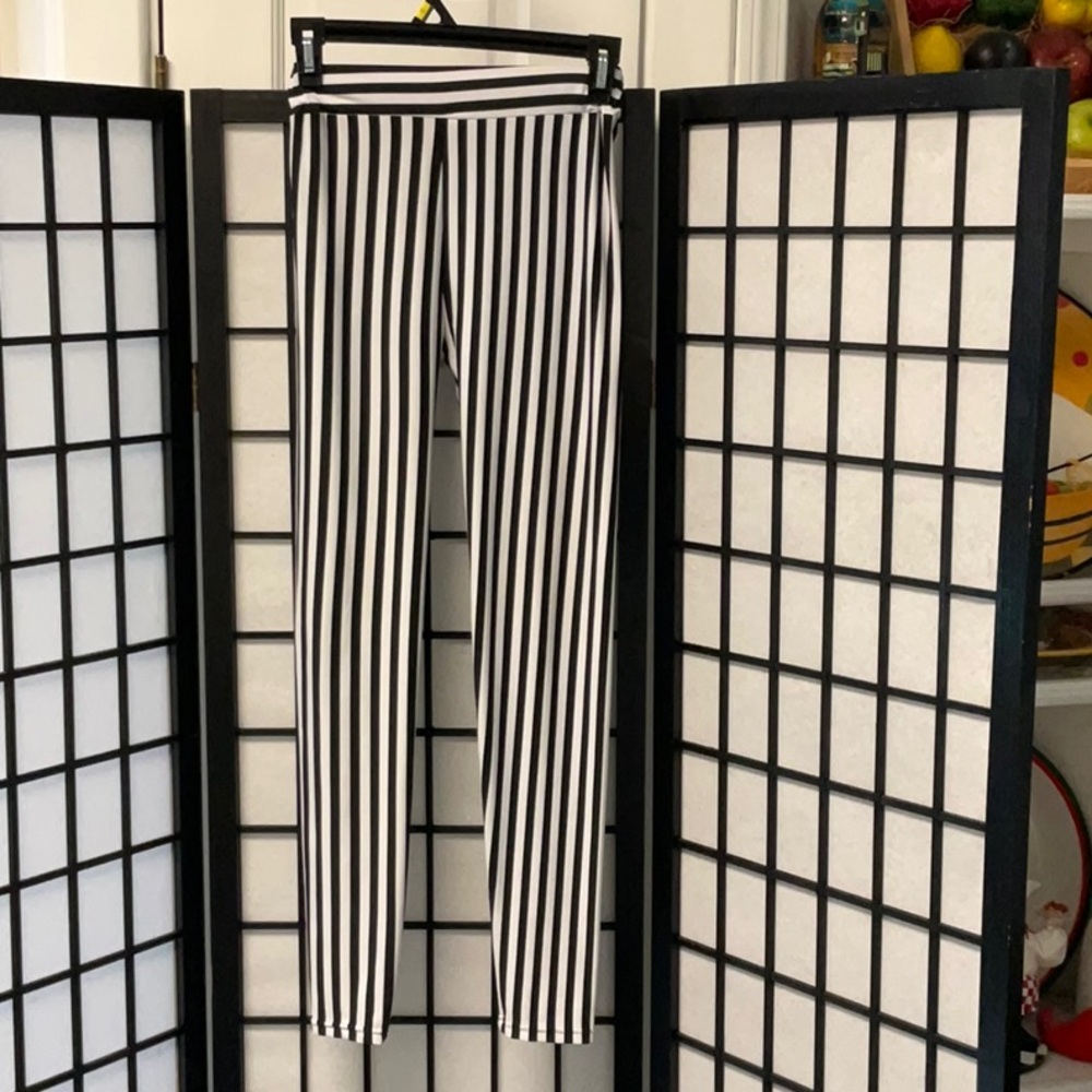 Black and white striped tights everything stretches about two more inche…